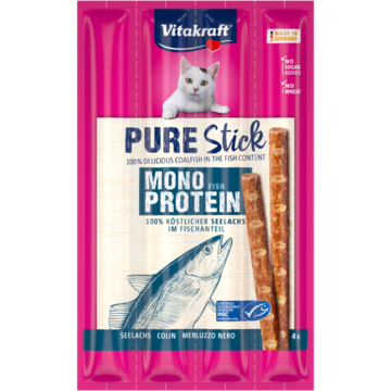 Packshot Pure Stick Mono Protein Seelachs