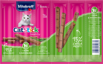 Packshot Cat Stick Huhn und Katzengras 6er