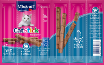 Packshot Cat Stick Scholle und Omega3 6er